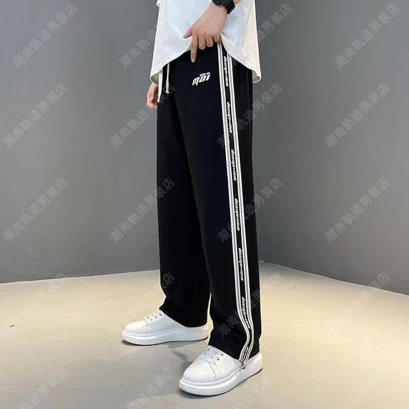 原版日系卡其色裤子男款春夏季潮牌直筒宽松美式刺绣工装休闲长裤