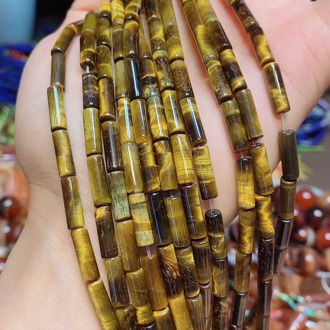 玛瑙/玉髓未镶嵌珠宝半成品4✖️14mm虎眼管A级一条