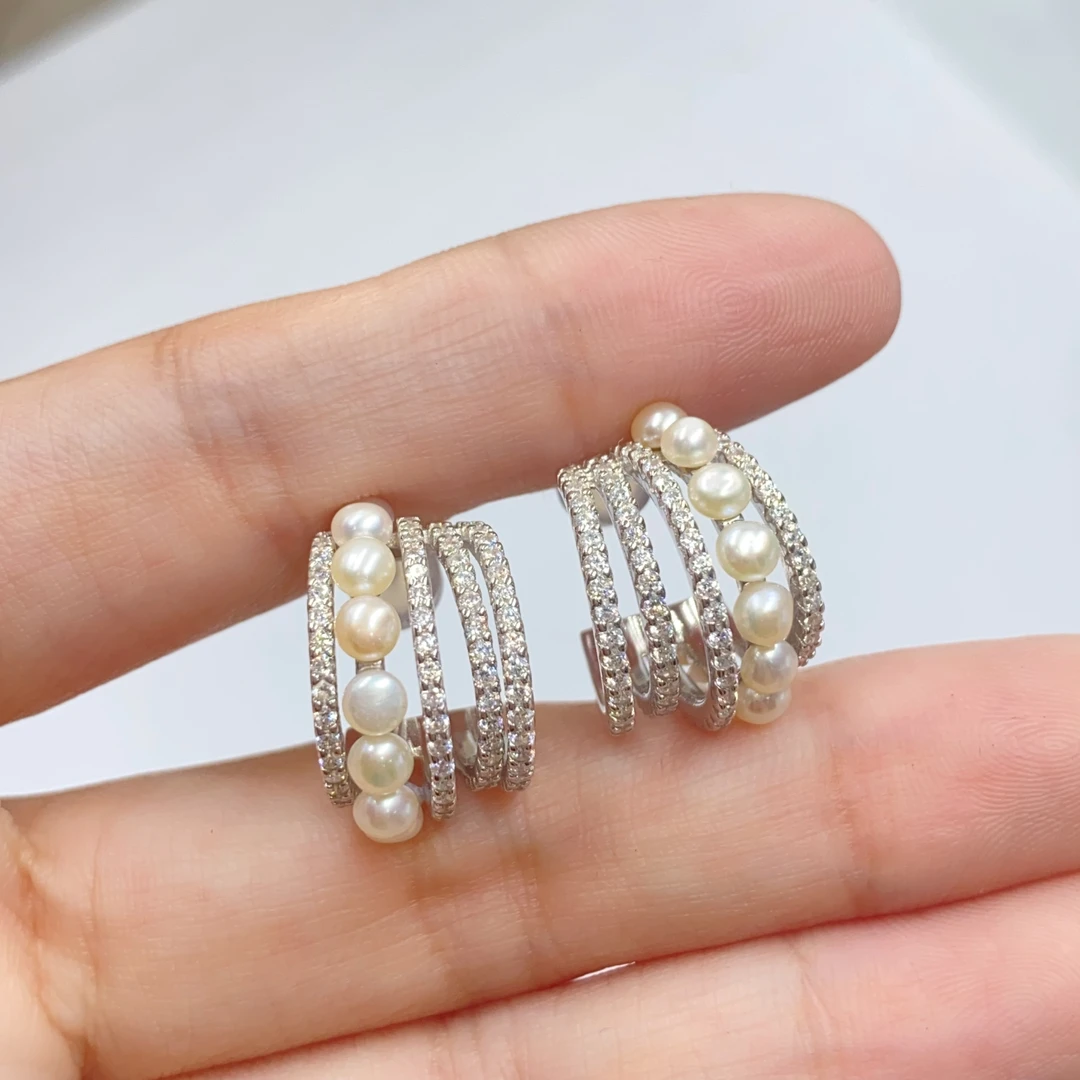 S925银珍珠耳环精美时尚气质百搭