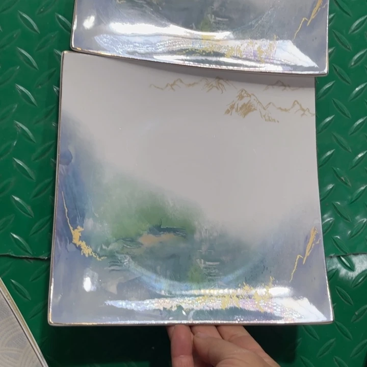 瓷片八寸海派盘两个微瑕