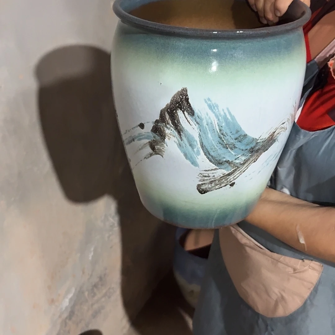 紫砂花盆口25高30