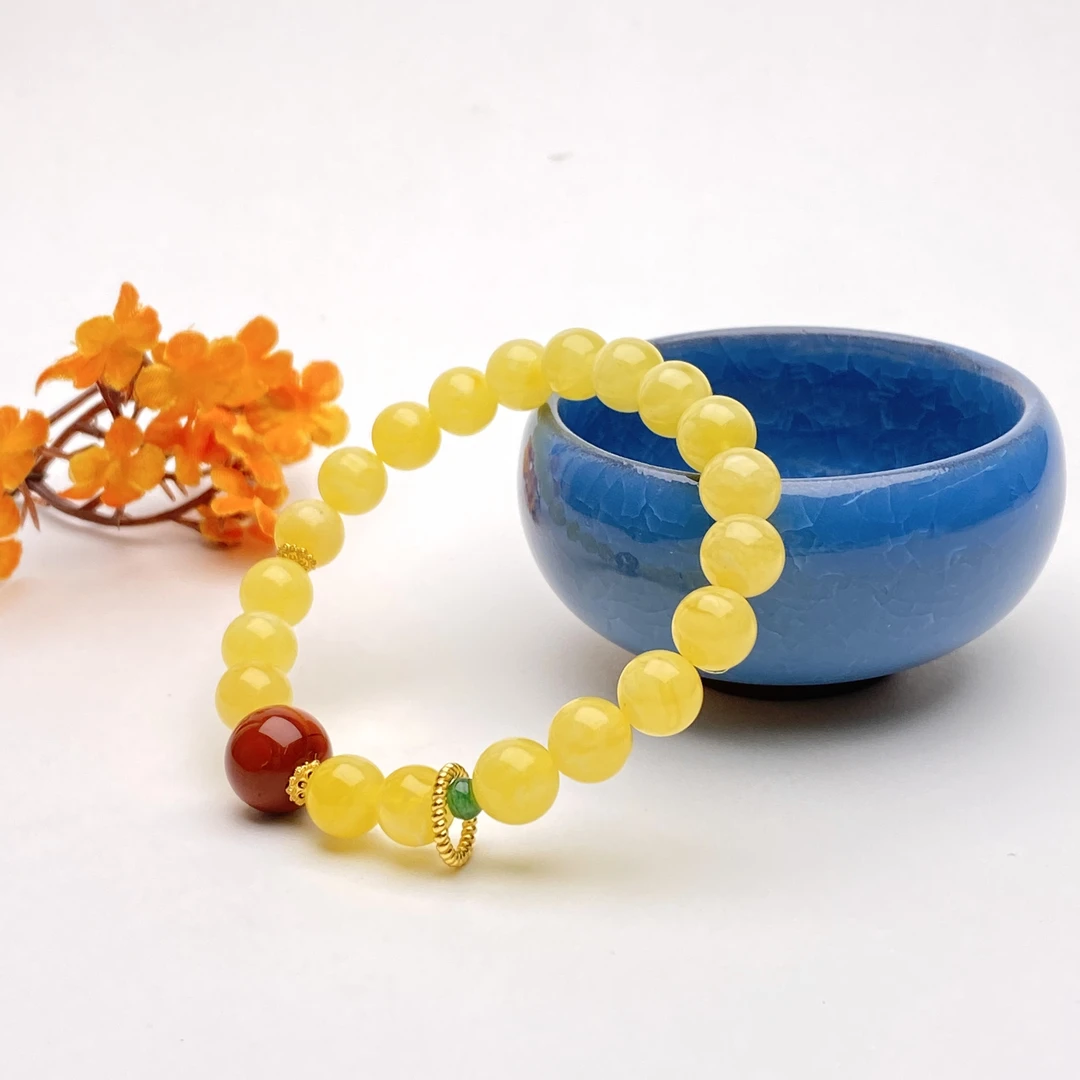 【小北好物】蜜蜡DIY单圈手串约8mm+【多样性发一件】-17QH246X60