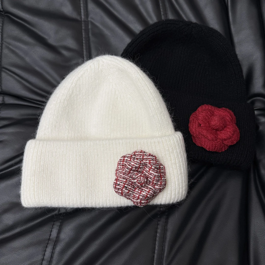 muhou/25小香手工花朵秋冬冷帽