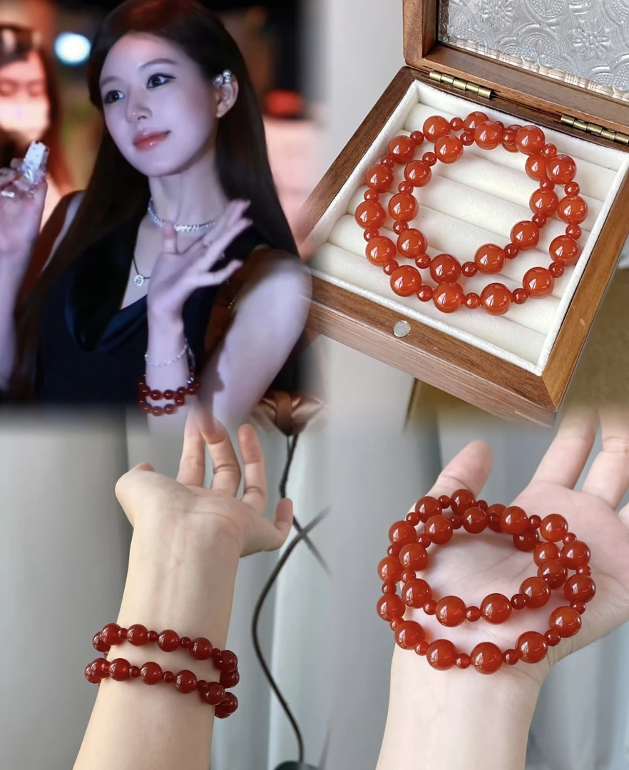 A031天然玛瑙双圈赵露思同款