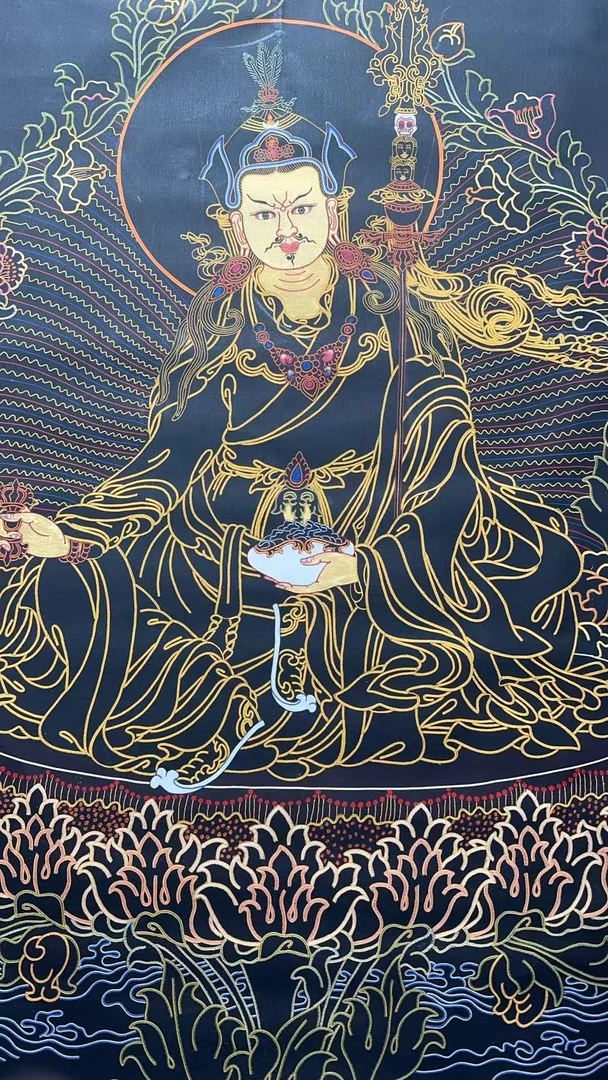 矿料虚空藏菩萨唐卡适合客厅书房茶室观想16072