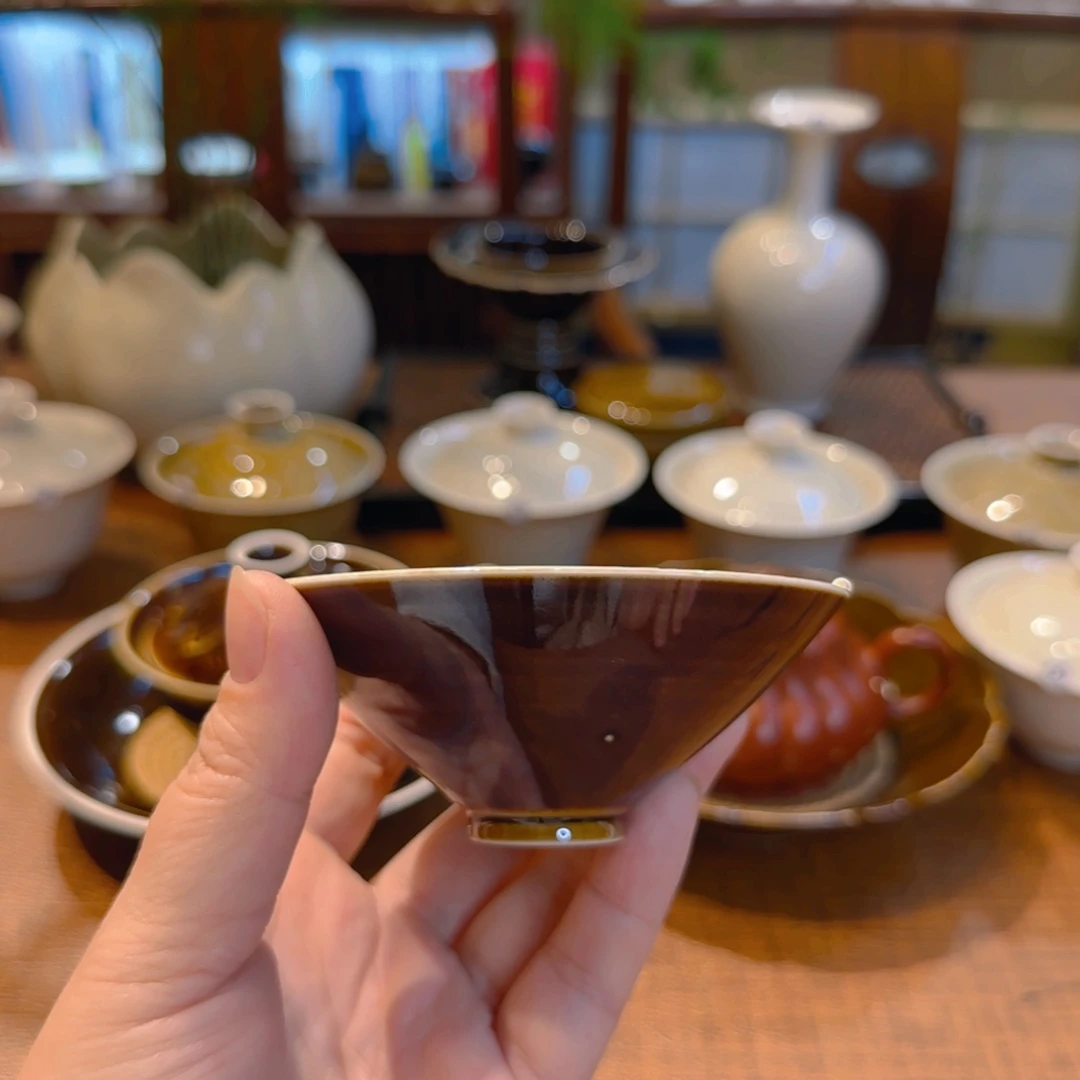 微瑕双色釉斗笠盏666666