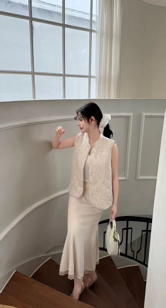 【精致优雅马夹】高级感法式定制重工时尚百搭马夹-苋 17389(25828)