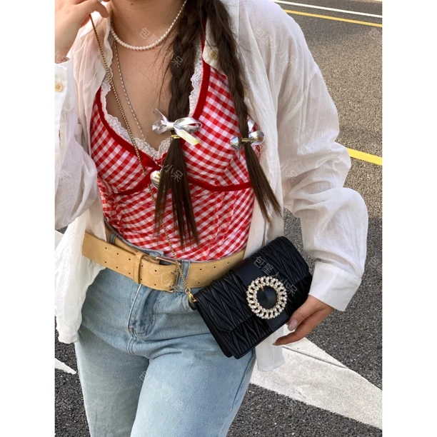 95新 MIU MIU/缪缪 韩女小雏菊钻钻太阳花链条包