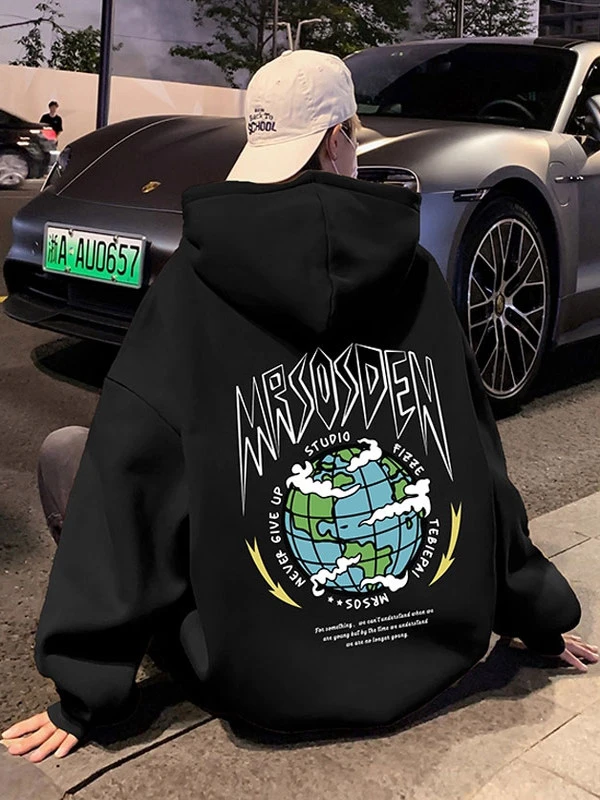 80-300斤大码潮牌个性独特设计连帽卫衣男女秋冬加绒加厚重磅上衣