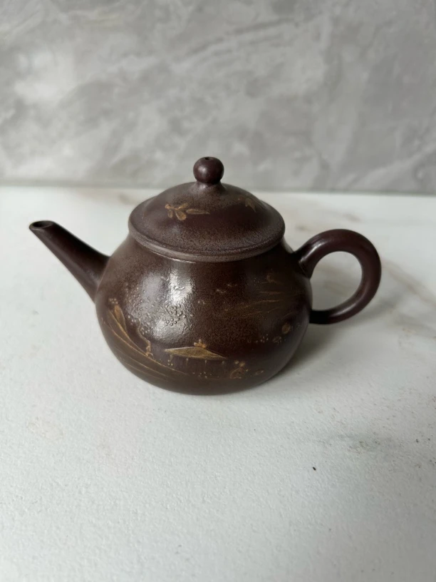 小水平壶，180毫升独孔出水紫泥砂料全手工紫砂壶纯手工茶具泡茶壶
