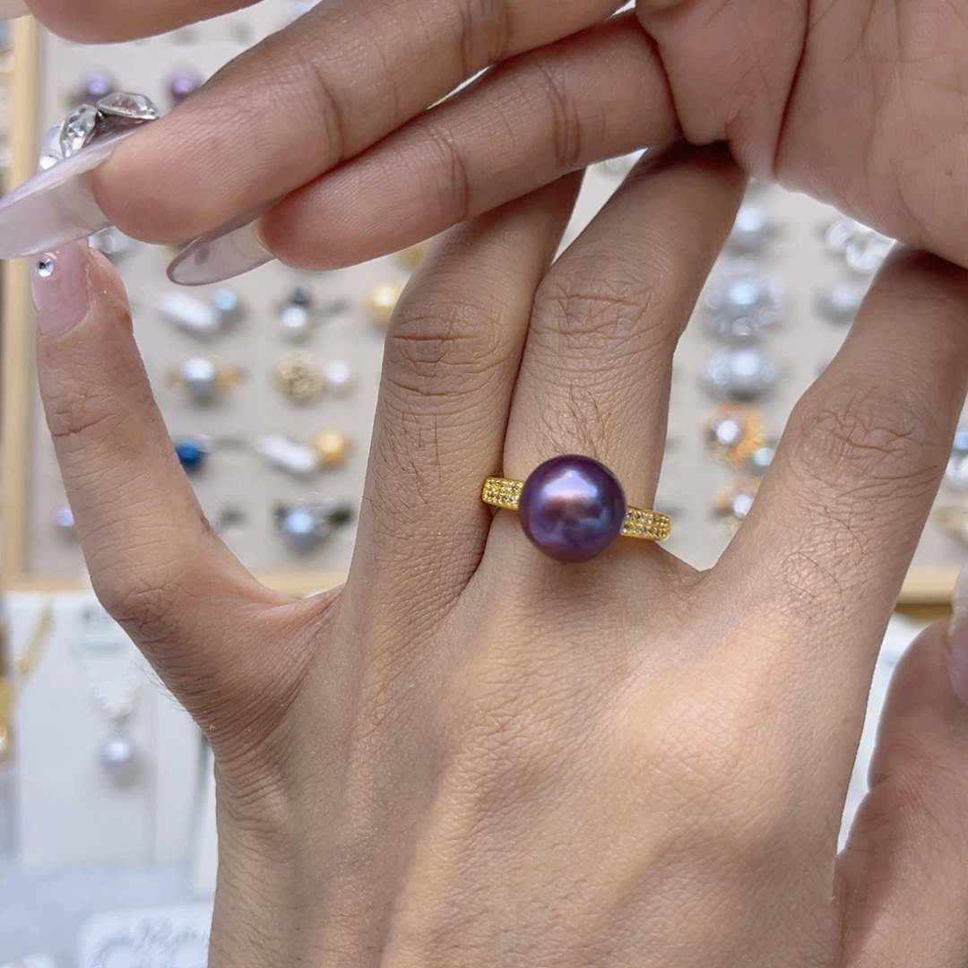 塞***）淡水珍珠戒指合金