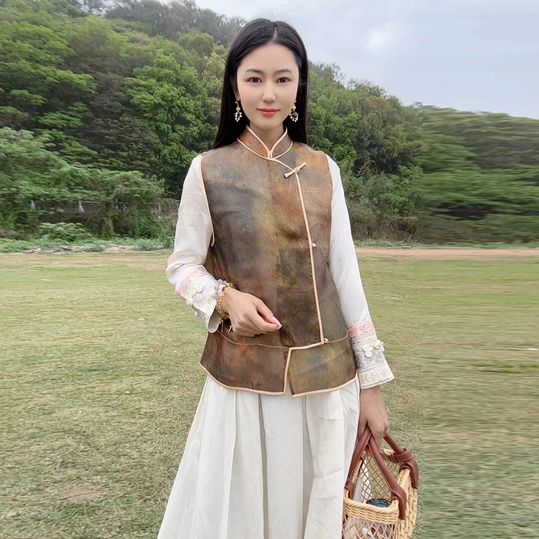 中式精致刺绣复古新款2025中式马甲WB2504457
