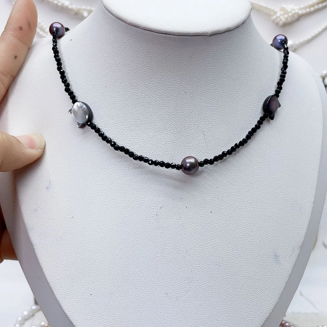 颈饰银S925镶嵌淡水珍珠