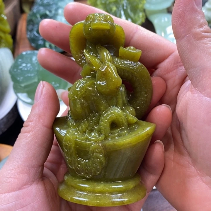 不***翁蛇纹石玉未镶嵌手把