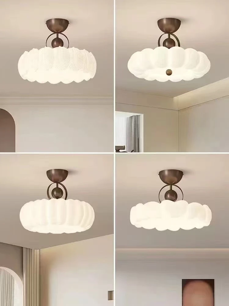 法式中古风卧室吸顶灯奶油风美式高级感