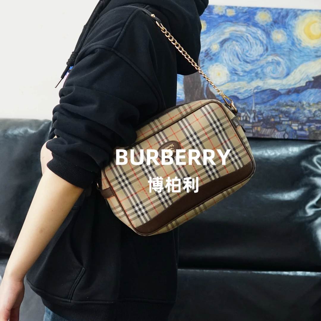 95新 BURBERRY/博柏利 巴宝莉/格纹单肩包/DY01613037/3037