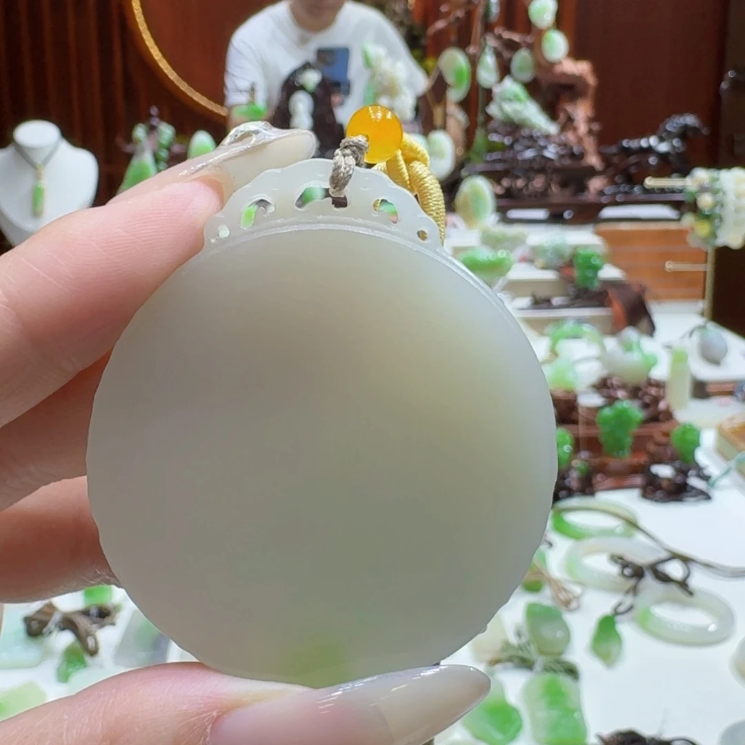 和田玉（翠青玉）未镶嵌挂件翠青牌子