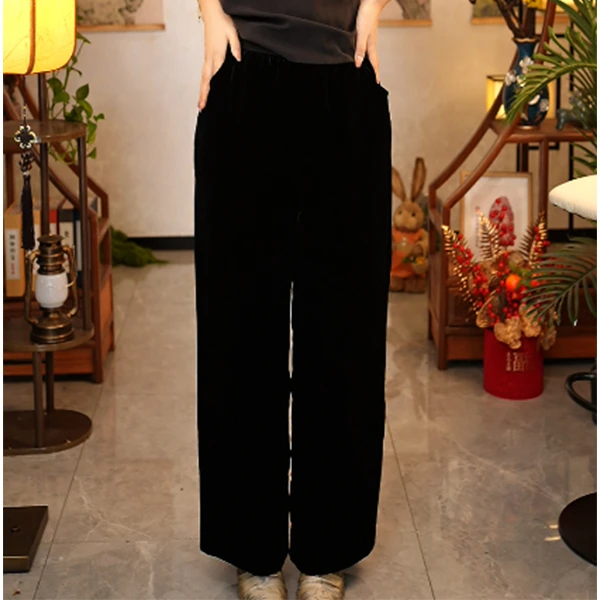 【董小姐】！宠粉福利！真丝桑蚕丝丝绒蚕丝棉休闲裤女