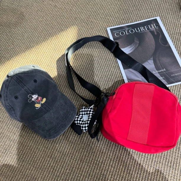 SHIJIU  小圆饼 红色运动包（男女通用）