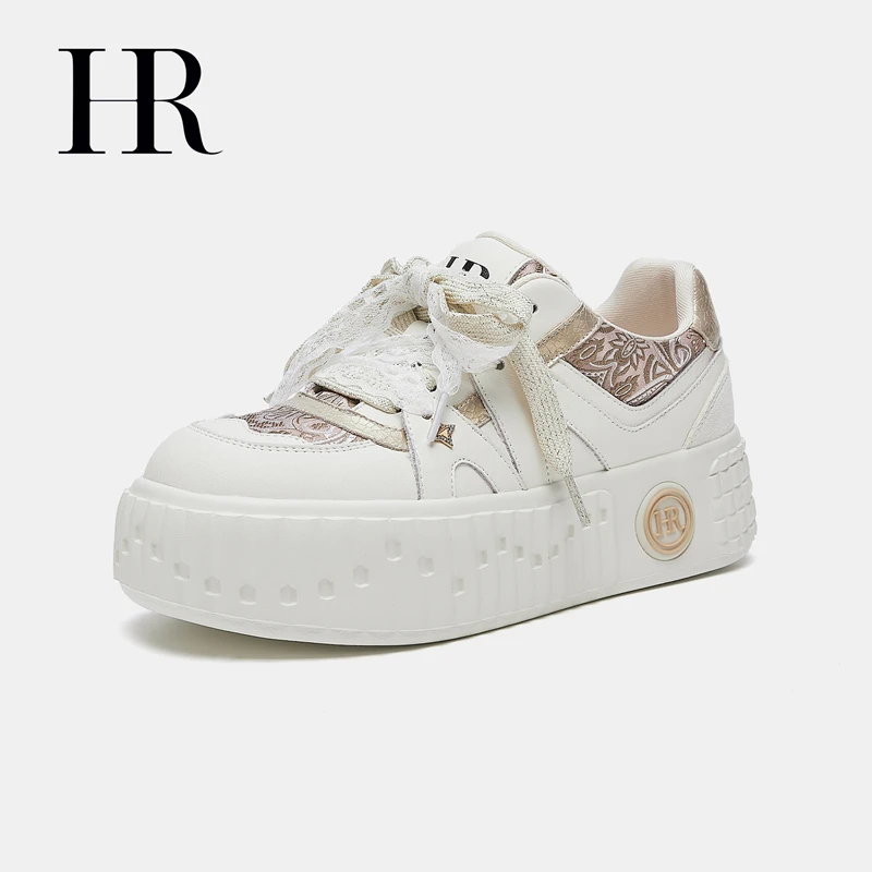 HR/赫莲娜2025夏季新款休闲板鞋厚底小众百搭小白鞋复古潮流时尚