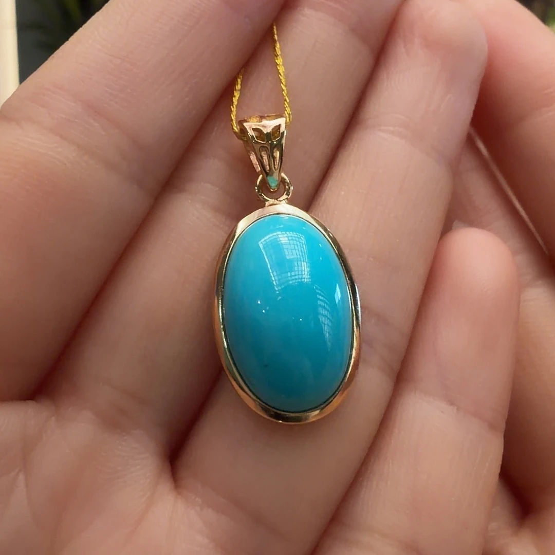 绿松石银S925镶嵌颈饰