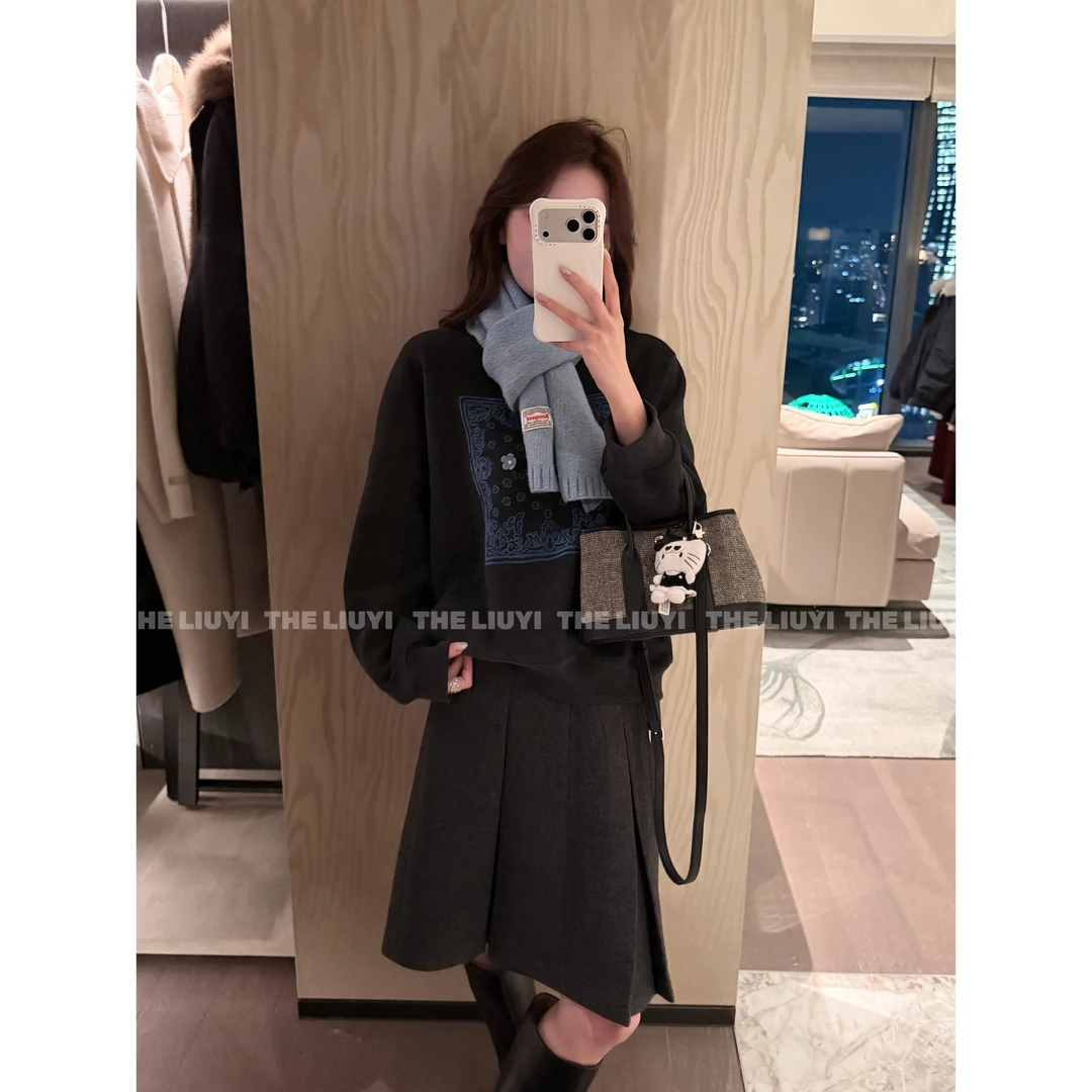 【LIUYI】冬季韩系毛呢加厚显瘦羊毛中裙51125A2