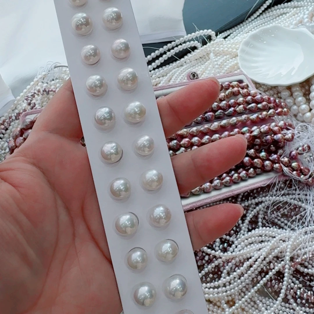 未镶嵌淡水珍珠028，一对9/10mm