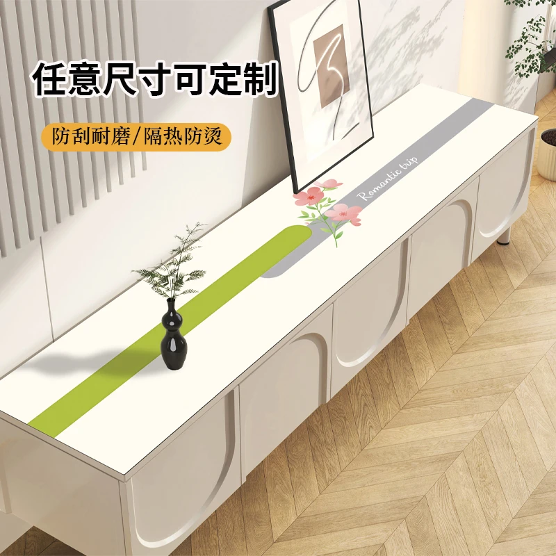 长条玄关电视柜餐边柜垫防水防污桌垫电视机柜垫高级感防尘垫