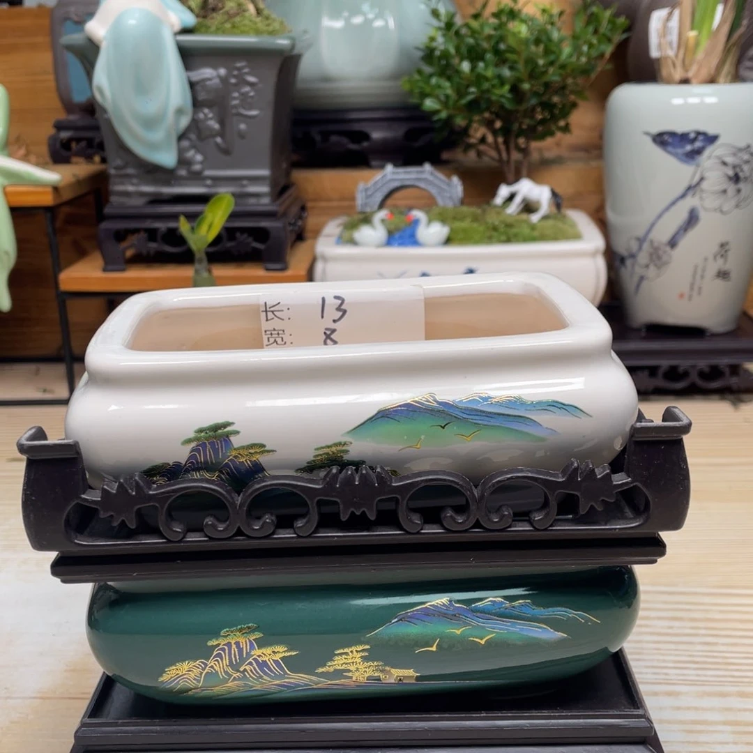 紫砂花盆陶瓷艺术花盆陶瓷
