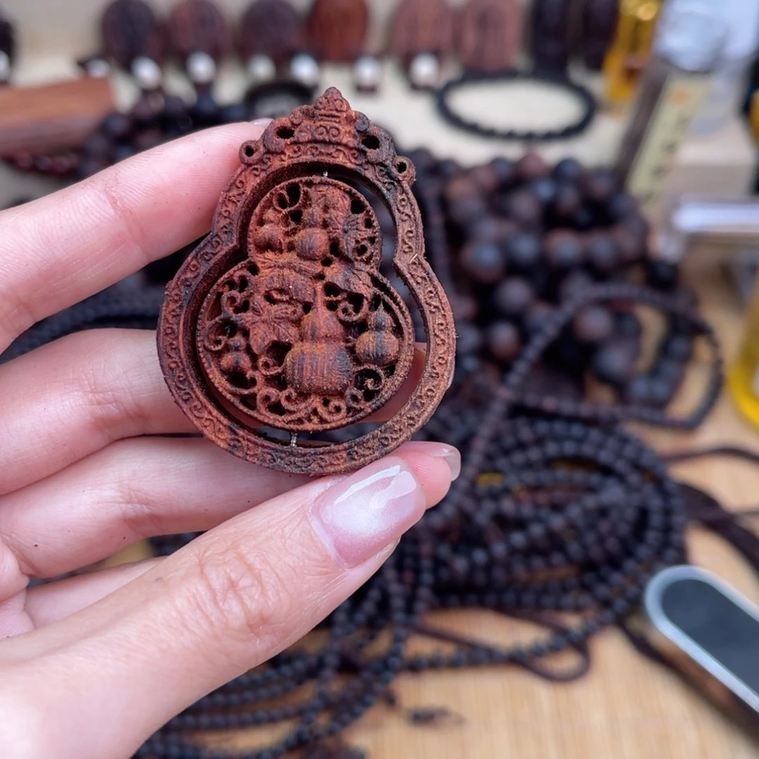 降真香其他5.0会转的葫芦雕刻件