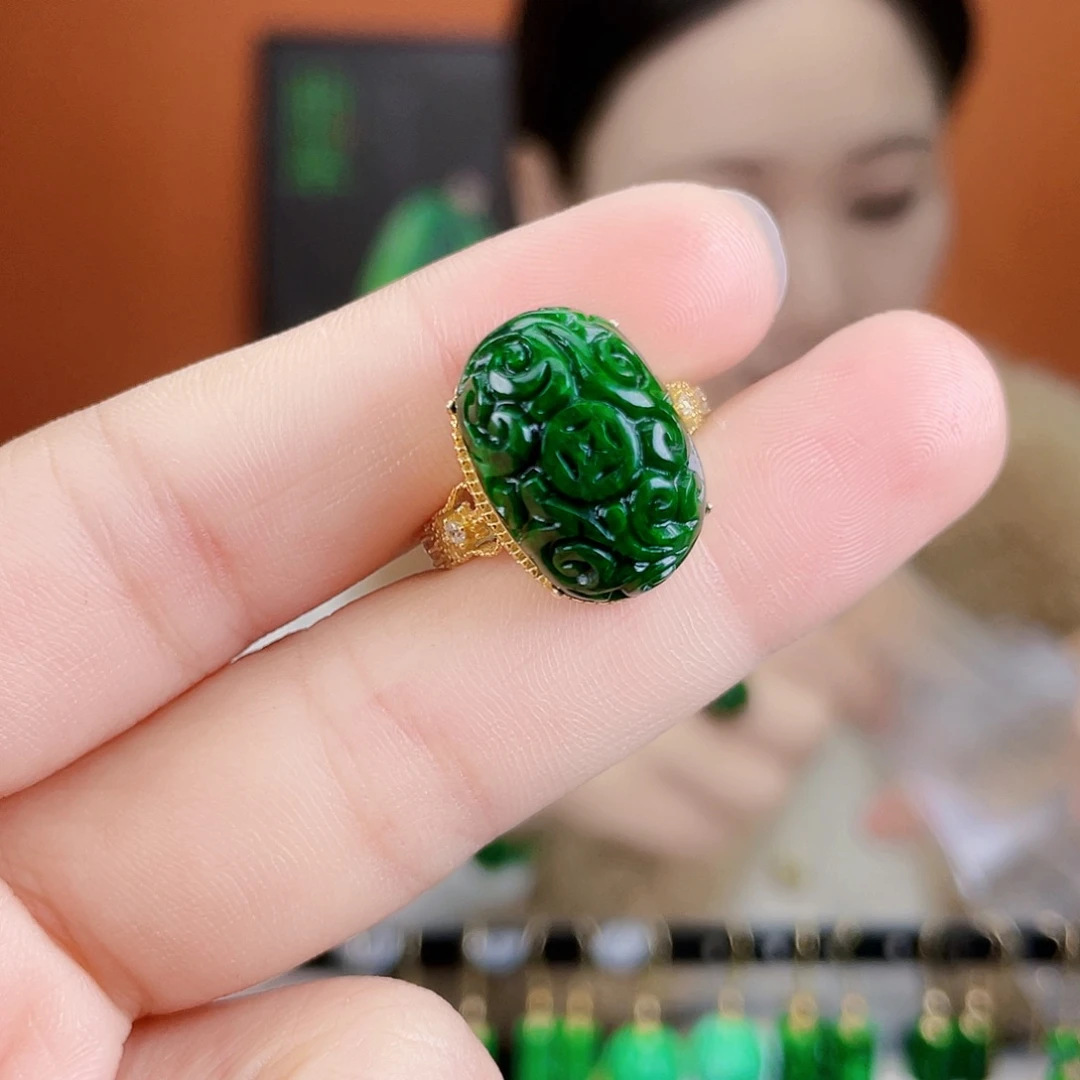 翡翠银S925镶嵌耳饰