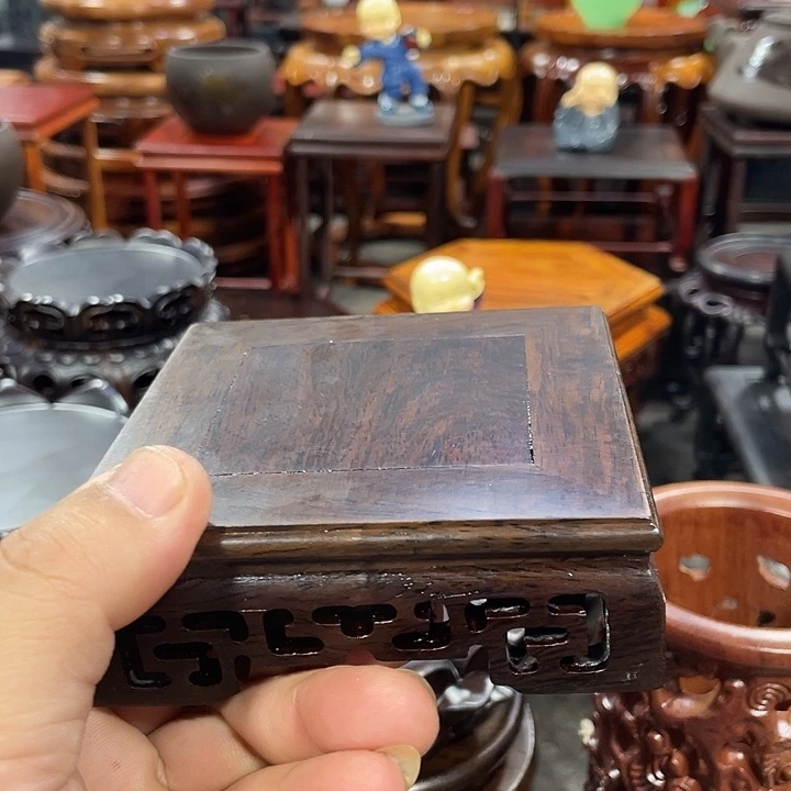 琉璃手工艺品红木底座工艺品