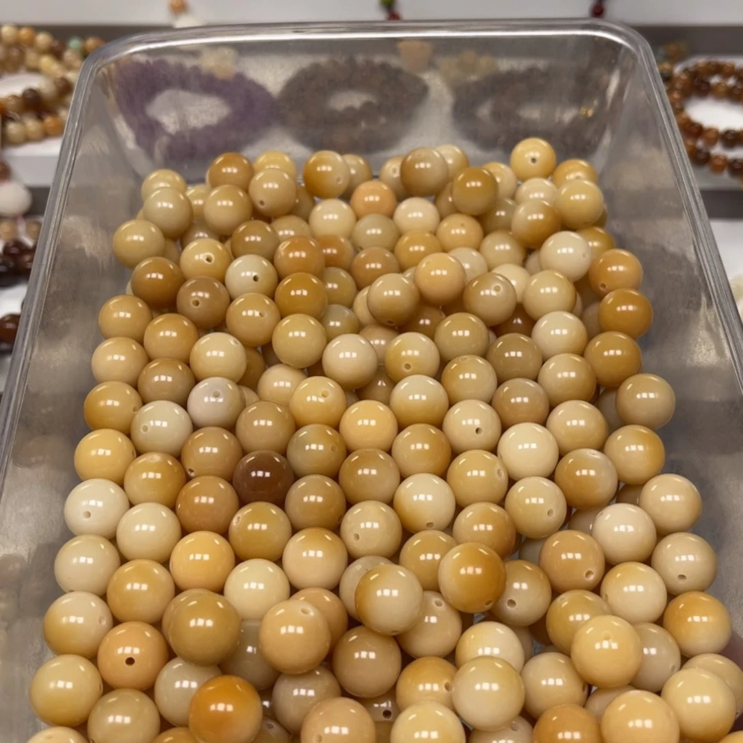 白玉菩提手串奶黄炭烧36颗
