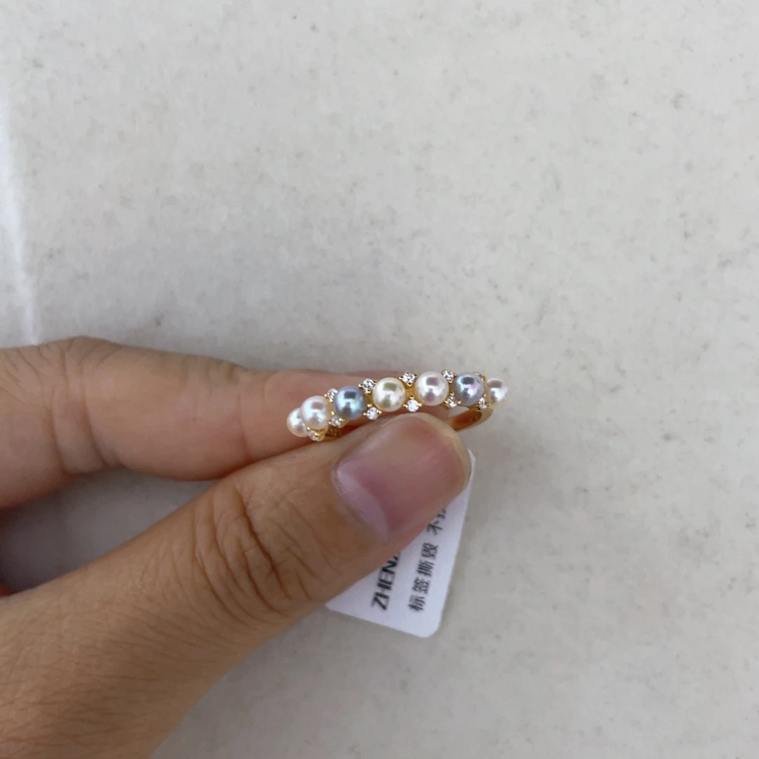 海水珍珠戒指银S925镶嵌