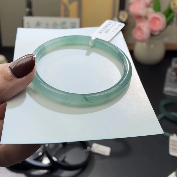 翡翠未镶嵌手镯江南水乡55