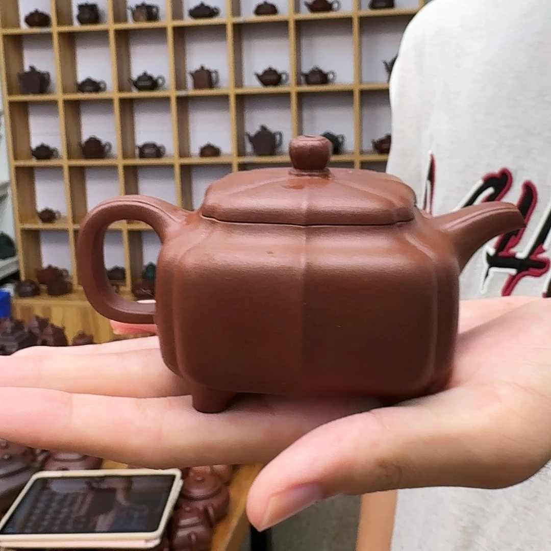 紫砂茶壶四方菱花200cc