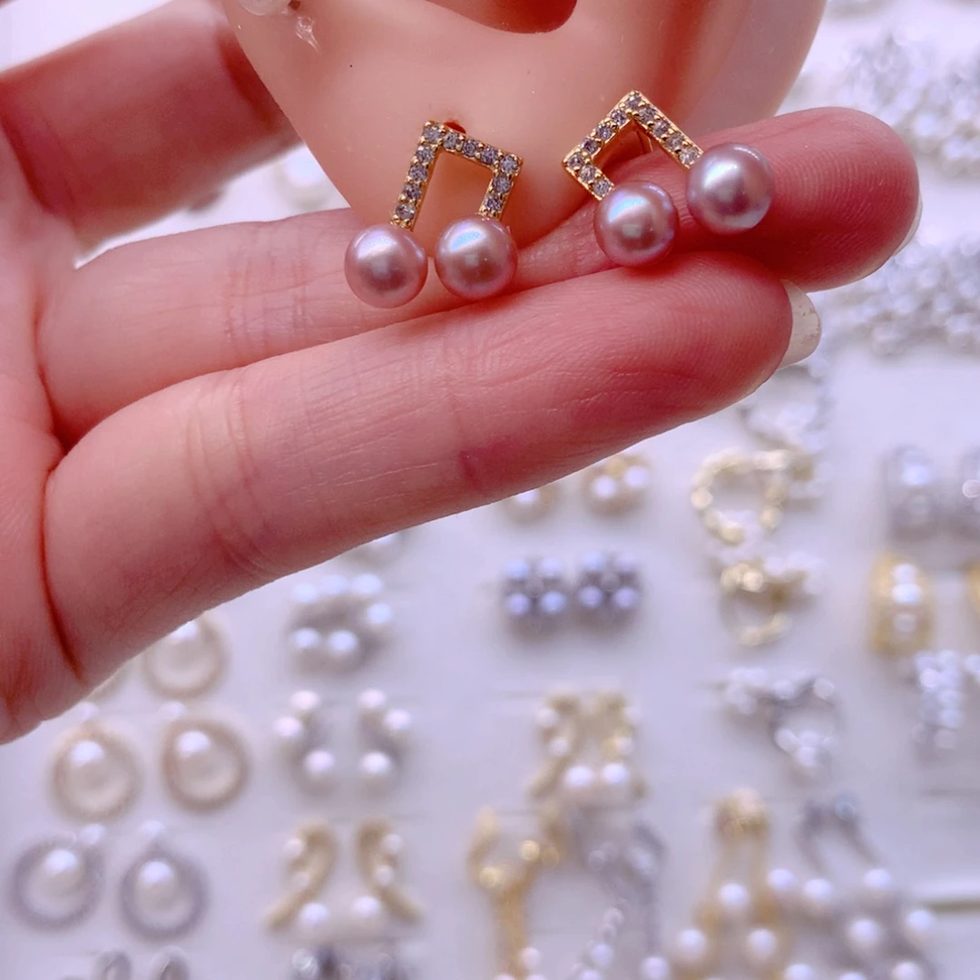 合金耳饰淡水珍珠