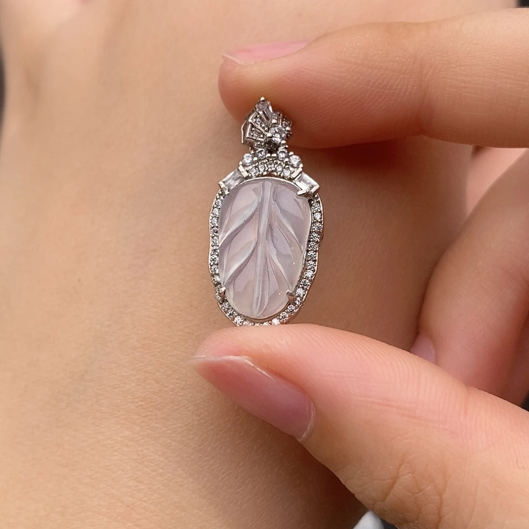 翡翠银S925镶嵌吊坠(不含链)