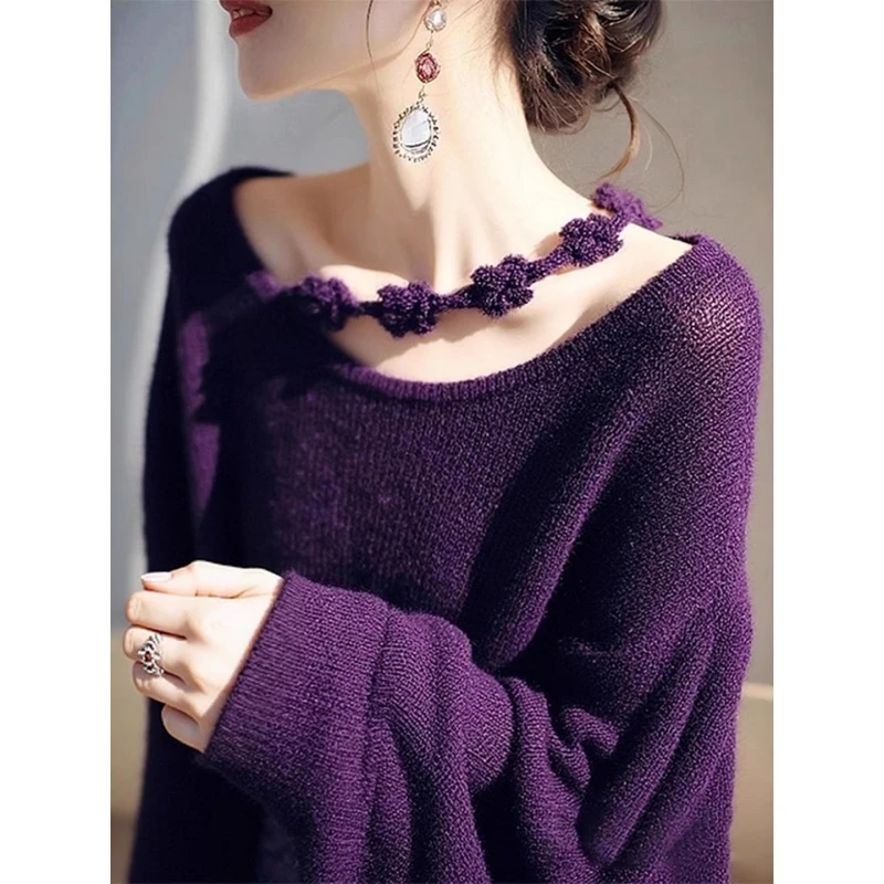 2025秋季新款爆款独特漂亮设计感大方得体高端小众时尚紫色上衣女