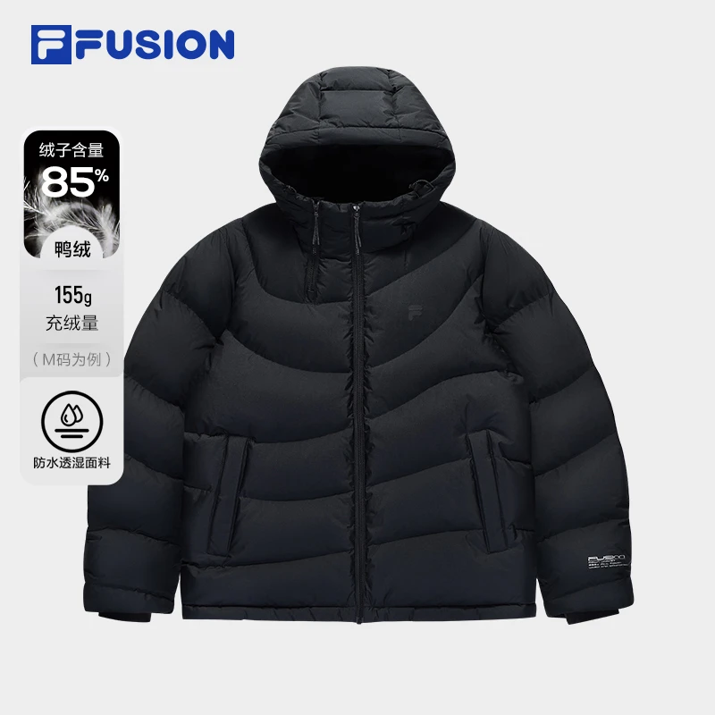 FILA斐乐潮牌运动女冬季时尚休闲保暖连帽外套羽绒服T11W541901F