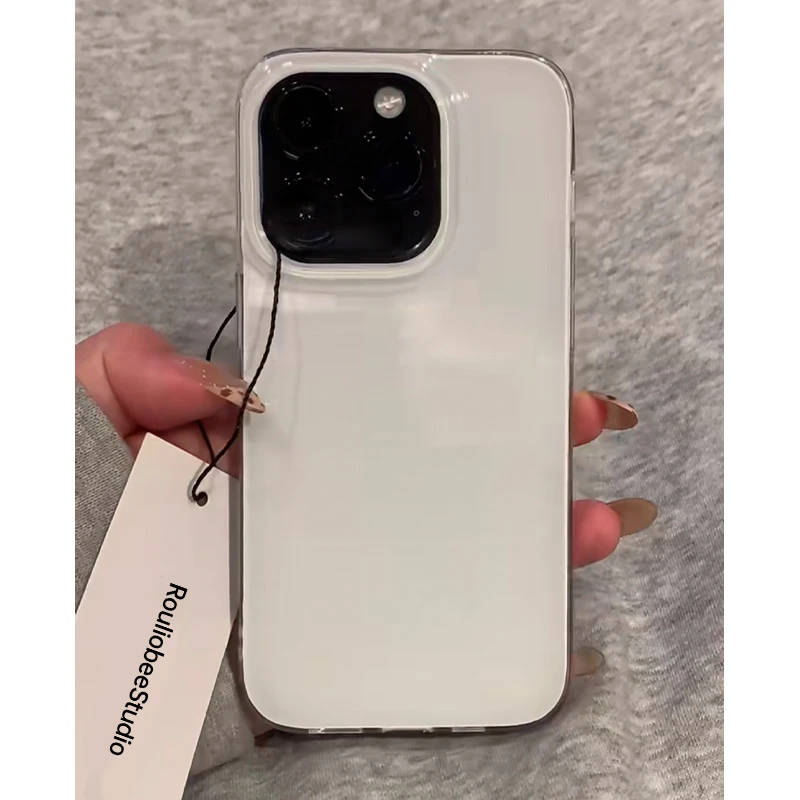 ins简约奶白适用苹果16promax奶油手机壳华为P70vivo小米15oppo套