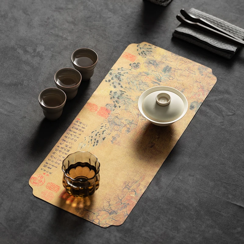 新中式柳暗花明干泡茶席吸水速干