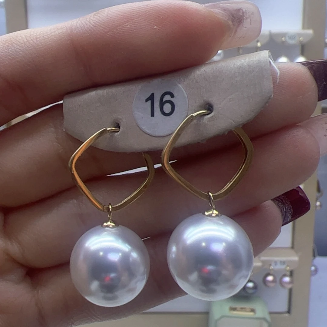 淡水珍珠耳饰18K金镶嵌