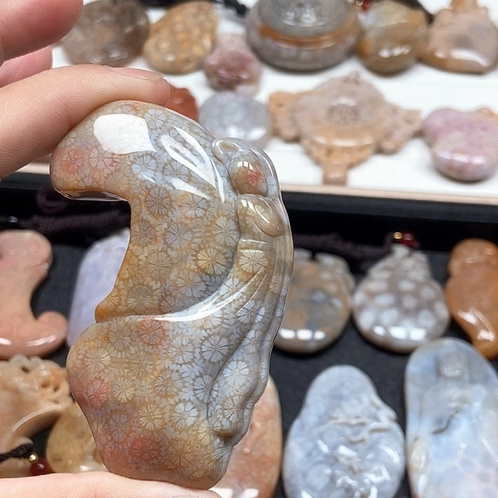 硅化珊瑚（珊瑚玉）未镶嵌颈饰