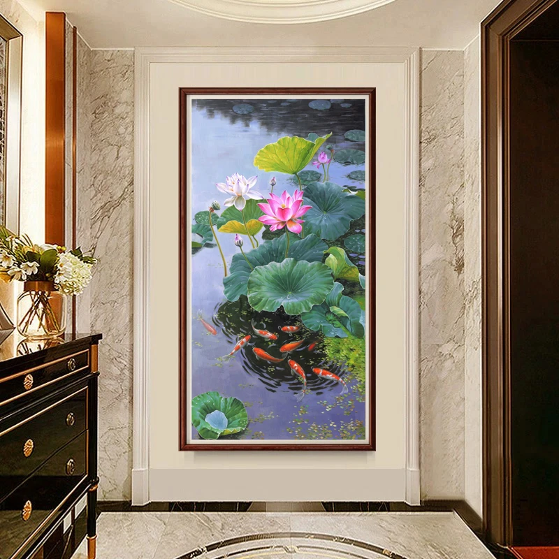 【并蒂芙蓉】客厅玄光装饰画入门玄光的肌理版画