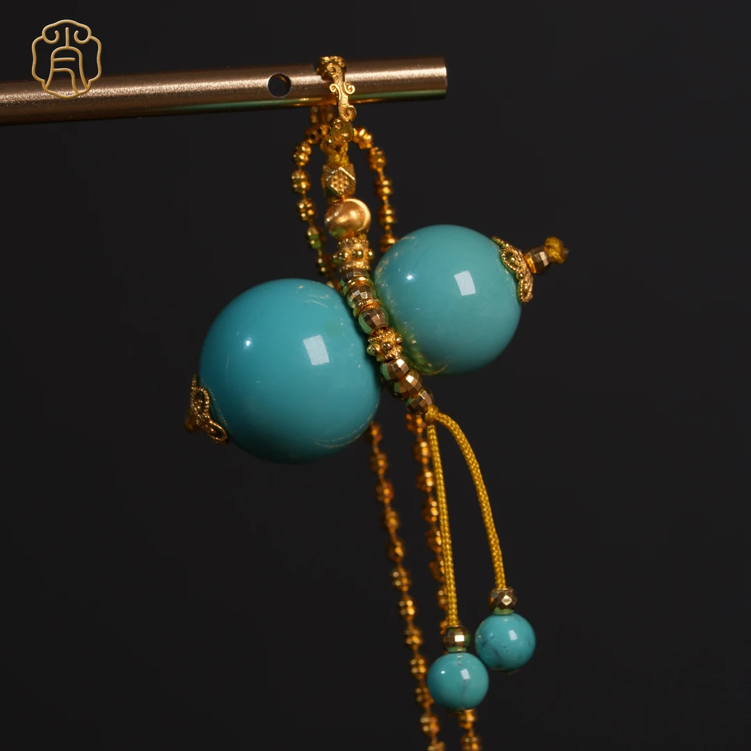 【肖娘子精选】臻品 · 葫芦吊坠福禄相随18K金原矿绿松 不含链