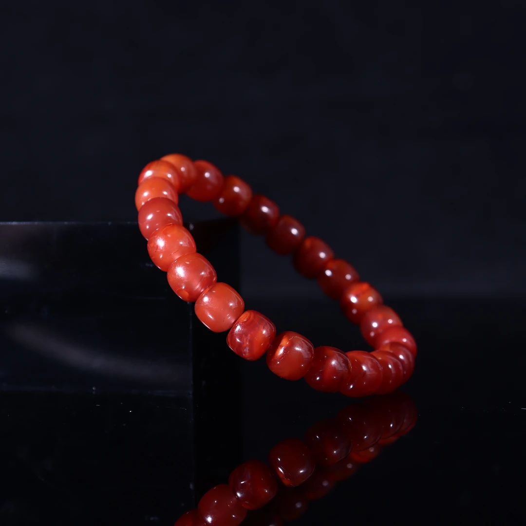 天然川料南红玫红飘花老型手串10mm（多样性发货，拍一发一）