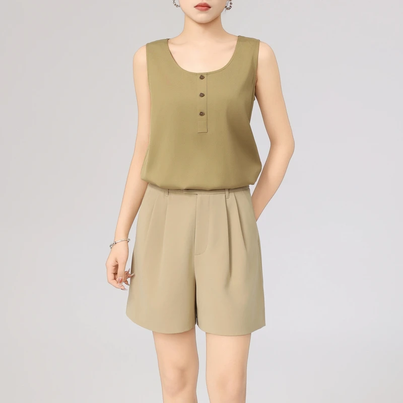 AMASS/阿玛施早春新款打底T恤气质百搭简约吊带背心上衣530073