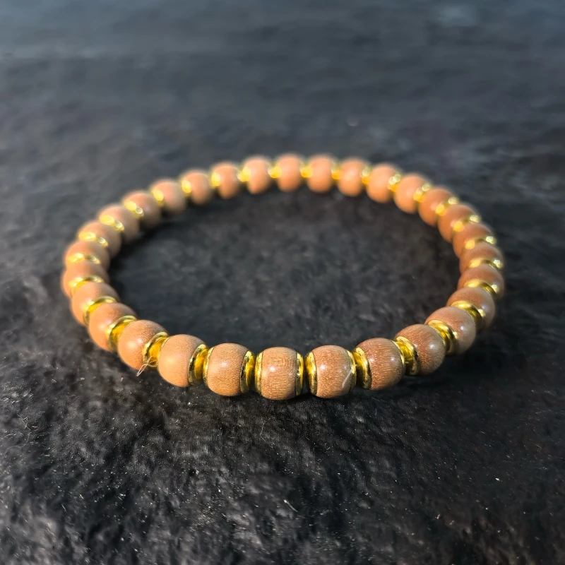 合金手链 老山檀顺纹金盾手链7mm