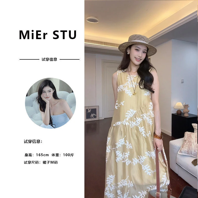【米儿】2025春夏季新款无袖连衣裙2586
